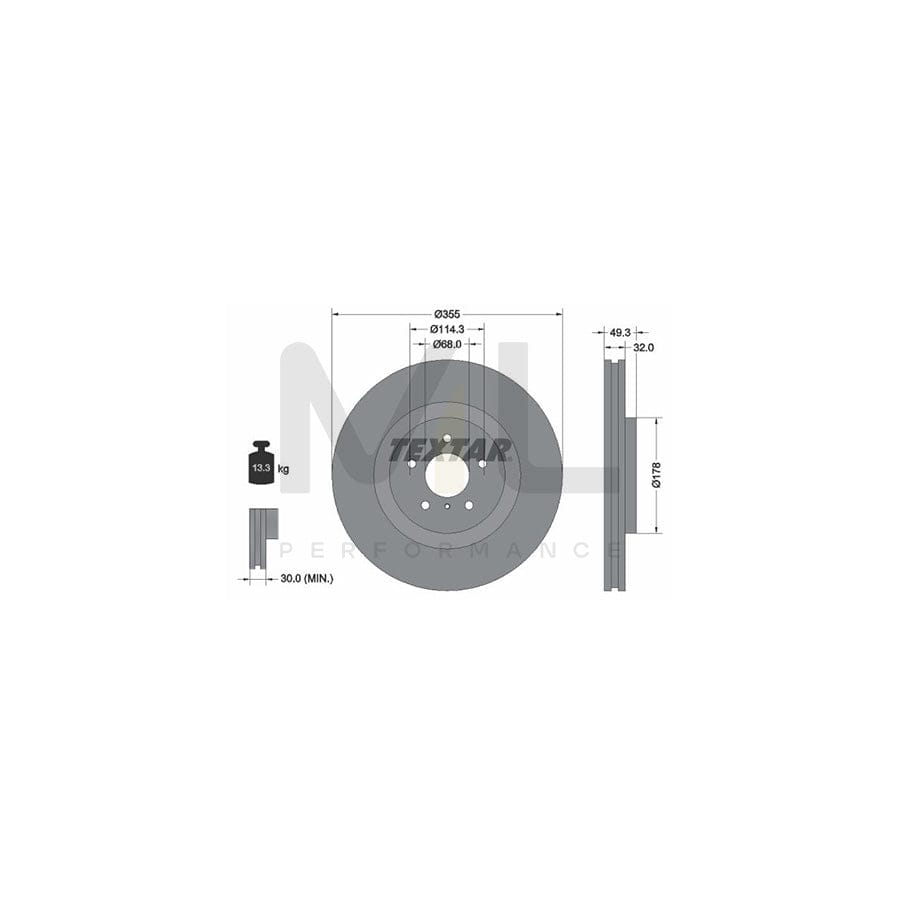 TEXTAR PRO+ 92199105 Brake Disc Internally Vented, Coated, High-carbon, without wheel hub, without wheel studs | ML Performance Car Parts