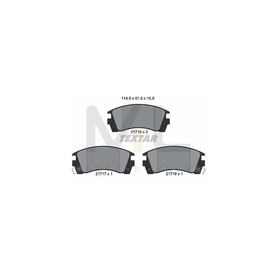 TEXTAR 2171602 Brake pad set for NISSAN SUNNY with acoustic wear warning | ML Performance Car Parts