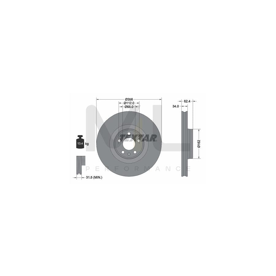 TEXTAR PRO+ 92293505 Brake Disc for AUDI A6 C7 Allroad (4GH, 4GJ) Internally Vented, Coated, High-carbon, without wheel hub, without wheel studs | ML Performance Car Parts