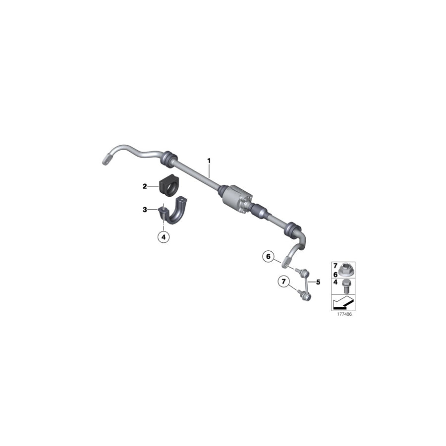 Genuine BMW 37126775187 F02 F01 Active Stabilizer Bar (Inc. 750LiX 4.0, 730dX & 740Li) | ML Performance US Car Parts