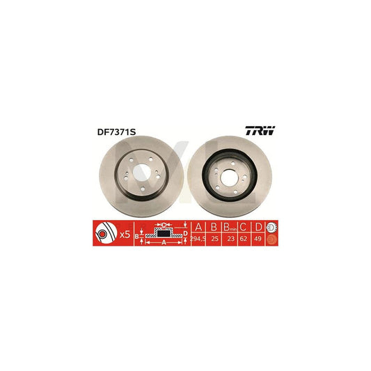 TRW DF7371S Brake Disc for SUZUKI Grand Vitara II Off-Road (JT, TE, TD) Vented, Painted | ML Performance Car Parts