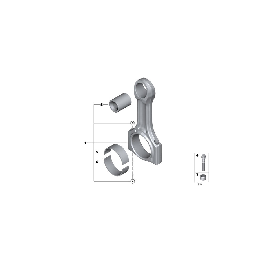 Genuine BMW 11241727239 E30 E34 Set Connecting Rod (Inc. 318i, 518i & 316i) | ML Performance US Car Parts