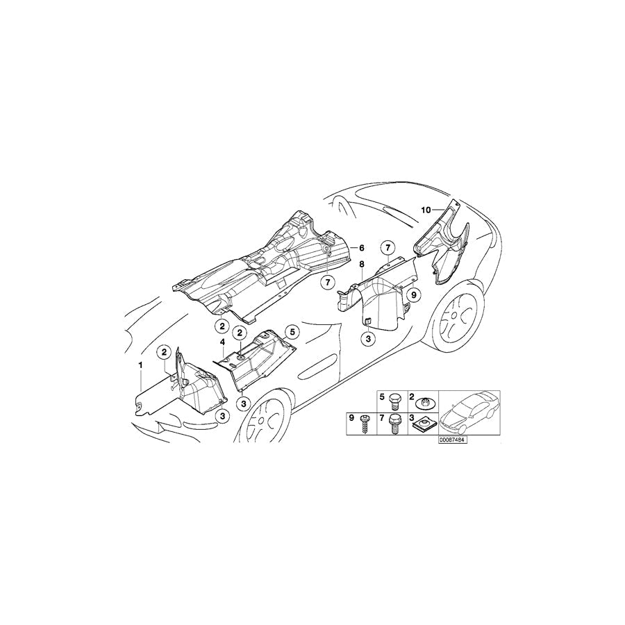 Genuine BMW 51488234233 E52 Heat Insulation,Bumper, Rear Bottom Left (Inc. ALPINA V8 & Z8) | ML Performance US Car Parts