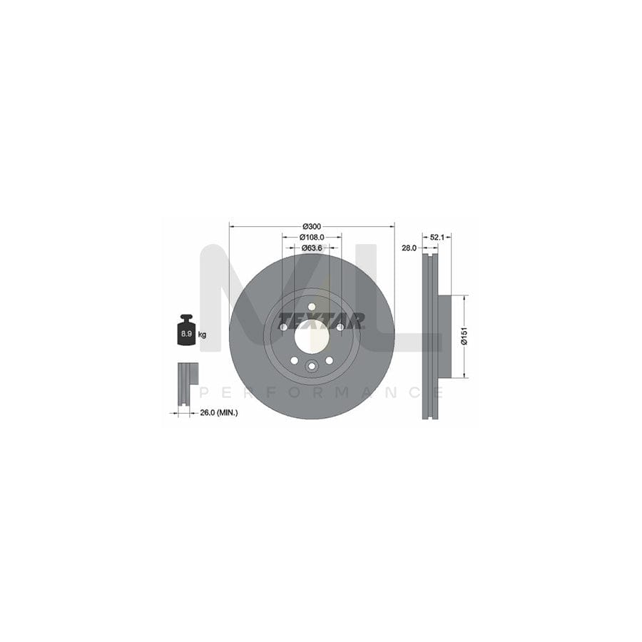 TEXTAR 92196900 Brake Disc for FORD MONDEO Internally Vented, without wheel hub, without wheel studs | ML Performance Car Parts