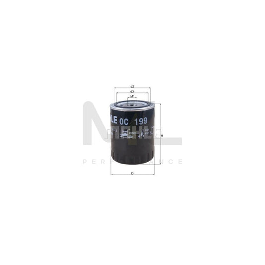 MAHLE ORIGINAL OC 199 Oil Filter Spin-on Filter, with one anti-return valve | ML Performance Car Parts