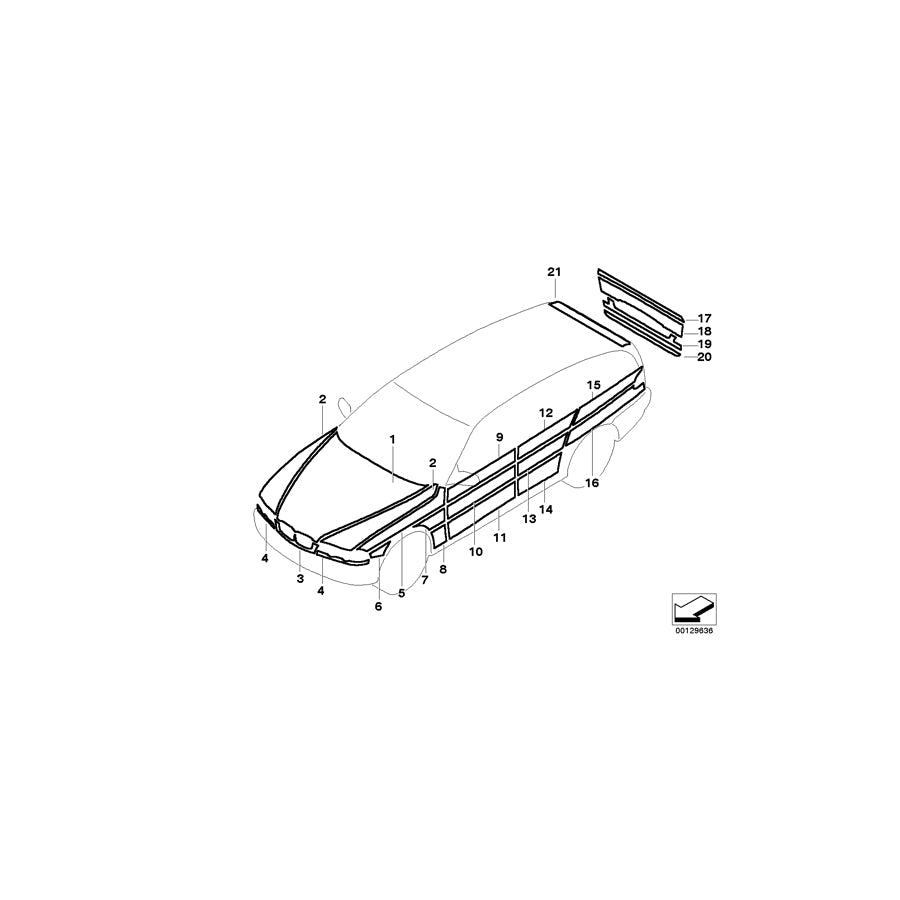 Genuine BMW 51147133200 E46 Adhesive Film F Trunk Lid, Bottom POLIZEI BAYERN (Inc. 325i, 320i & 330d) | ML Performance US Car Parts