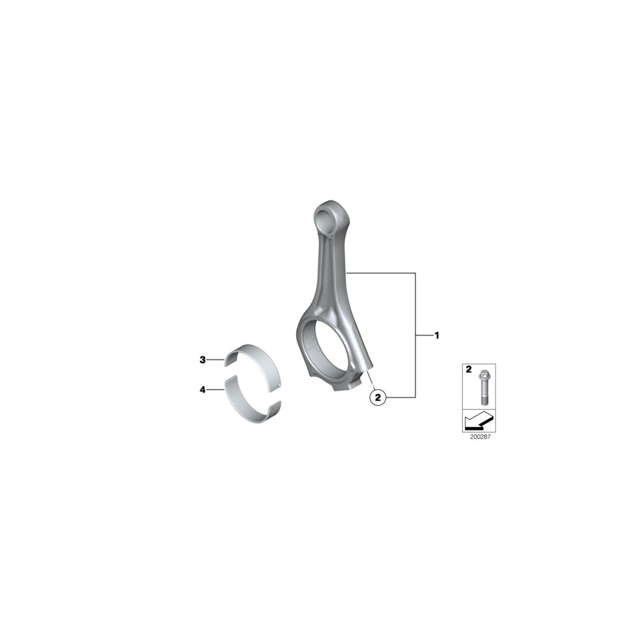 Genuine BMW 11247559458 F03 F02 F01 Connecting Rod L=141,5MM (Inc. 760LiS, 760Li & 760i) | ML Performance US Car Parts