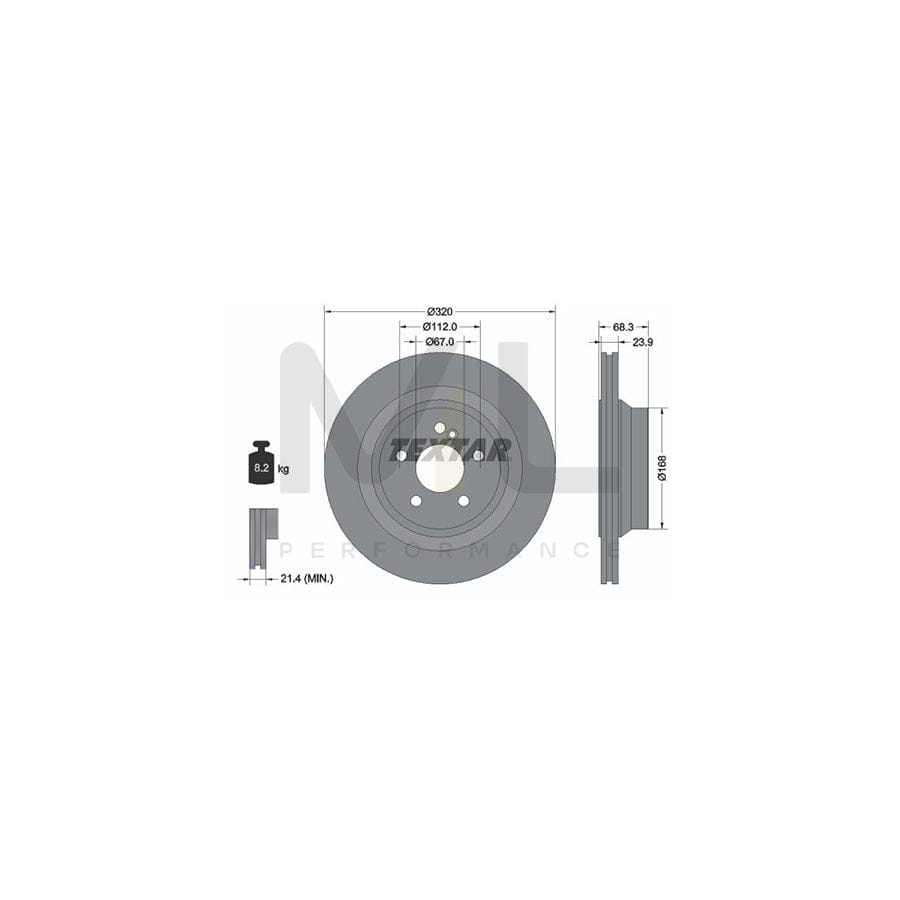 TEXTAR PRO+ 92233705 Brake Disc Internally Vented, Coated, High-carbon, without wheel hub, without wheel studs | ML Performance Car Parts