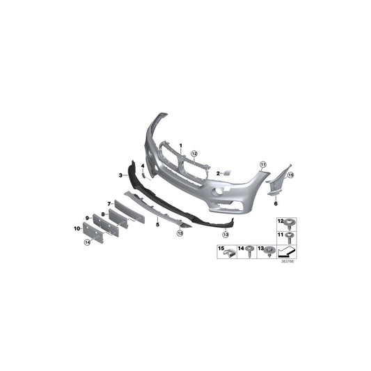 Genuine BMW 51117308038 F15 Cover, Air Duct, Right PMA (Inc. X5 35i, X5 25d & X5 28iX) | ML Performance US