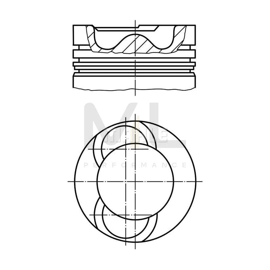 MAHLE ORIGINAL 037 99 00 Piston 130,18 mm, with piston ring carrier, without cooling duct | ML Performance Car Parts