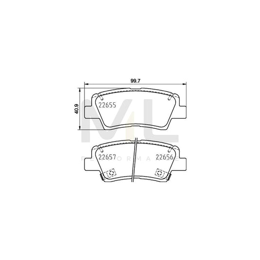Hella 8DB 355 031-681 Brake Pad Set Incl. Wear Warning Contact, With Accessories