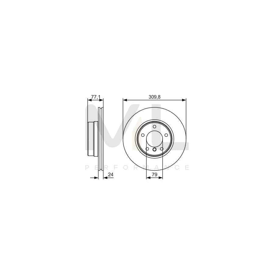 BOSCH 0 986 479 S29 Brake Disc for BMW 5 Series Vented, Oiled | ML Performance Car Parts