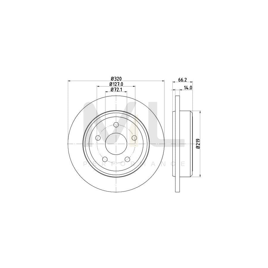 HELLA PRO 8DD 355 115-501 Brake Disc Solid, Coated, without wheel hub, without wheel studs
