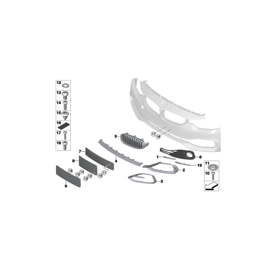Genuine BMW 51117294677 F36 F32 F33 Licence Plate Base CHINA (Inc. 428iX, 420dX & 428i) | ML Performance US