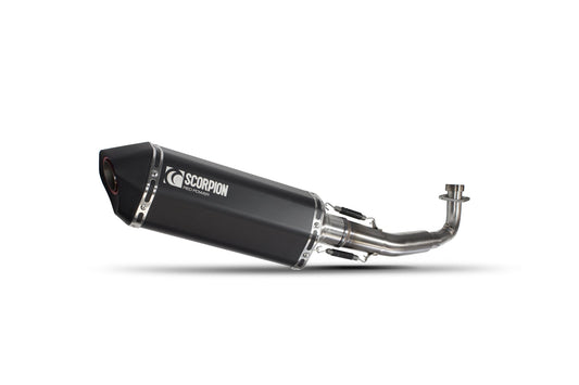 Scorpion RYA105BCER Yamaha X-Max 125 Serket Parallel Full System - Black Ceramic Coated Sleeve | ML Performance US US