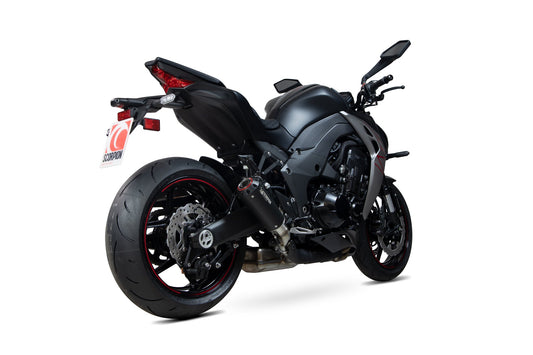 Scorpion PKA131BCER Kawasaki Z1000 Red Power Slip-On (Pair) - Black Ceramic Coated Sleeve | ML Performance US US