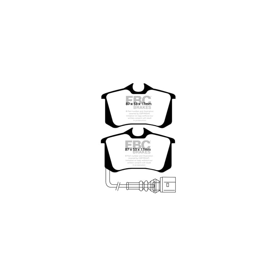 EBC PD01KR699 Seat Skoda VW Greenstuff Rear Brake Pad & Plain Disc Kit - TRW Caliper 2 | ML Performance US Car Parts