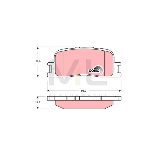 TRW Cotec Gdb3374 Brake Pad Set Not Prepared For Wear Indicator | ML Performance Car Parts