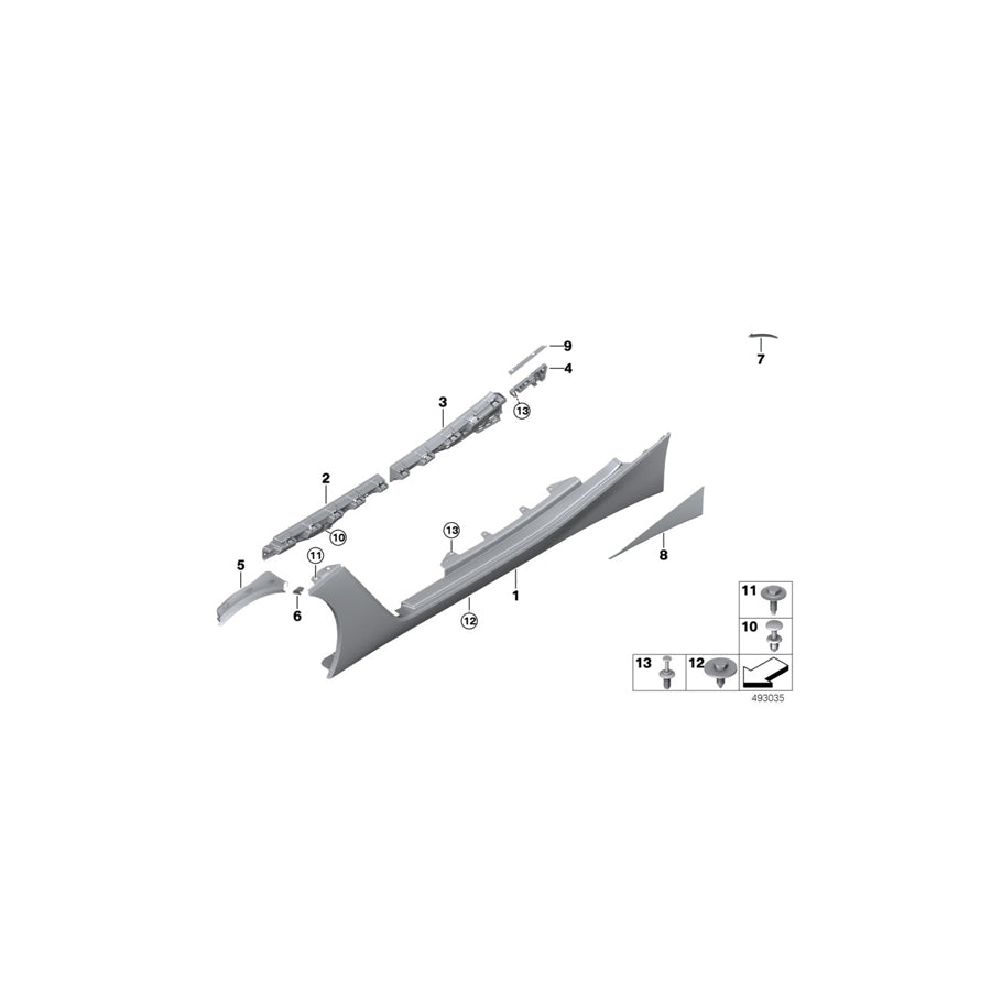 Genuine BMW 51777436825 G29 Support, Sill, Rear Left (Inc. Z4 20i, Z4 30i & Z4 M40i) | ML Performance US Car Parts
