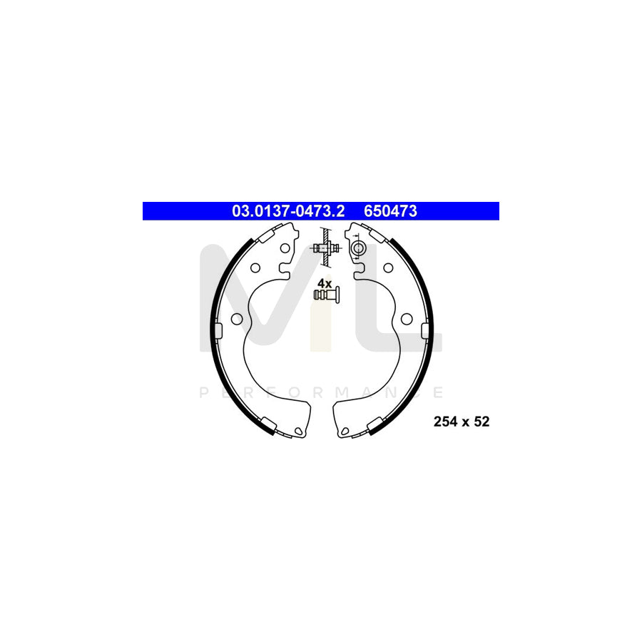 ATE 03.0137-0473.2 Brake Shoe Set for MAZDA MPV II (LW) without lever