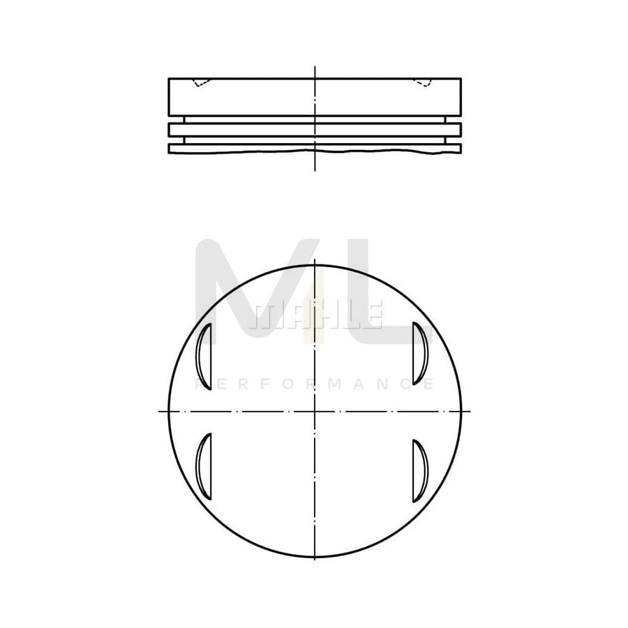 MAHLE ORIGINAL 002 75 01 Piston suitable for MERCEDES-BENZ 190 (W201) 96,00 mm, without cooling duct | ML Performance Car Parts