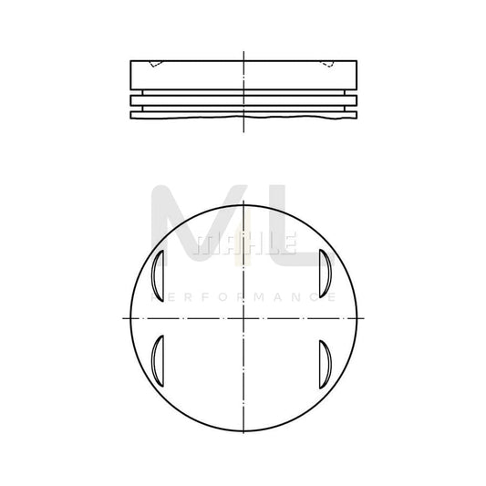MAHLE ORIGINAL 002 75 01 Piston suitable for MERCEDES-BENZ 190 (W201) 96,00 mm, without cooling duct | ML Performance Car Parts