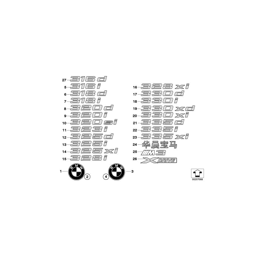 Genuine BMW 51147224615 E91 F13 F07 Lettering Left - X-DRIVE - (Inc. 535iX, 525dX & 530dX) | ML Performance UK Car Parts