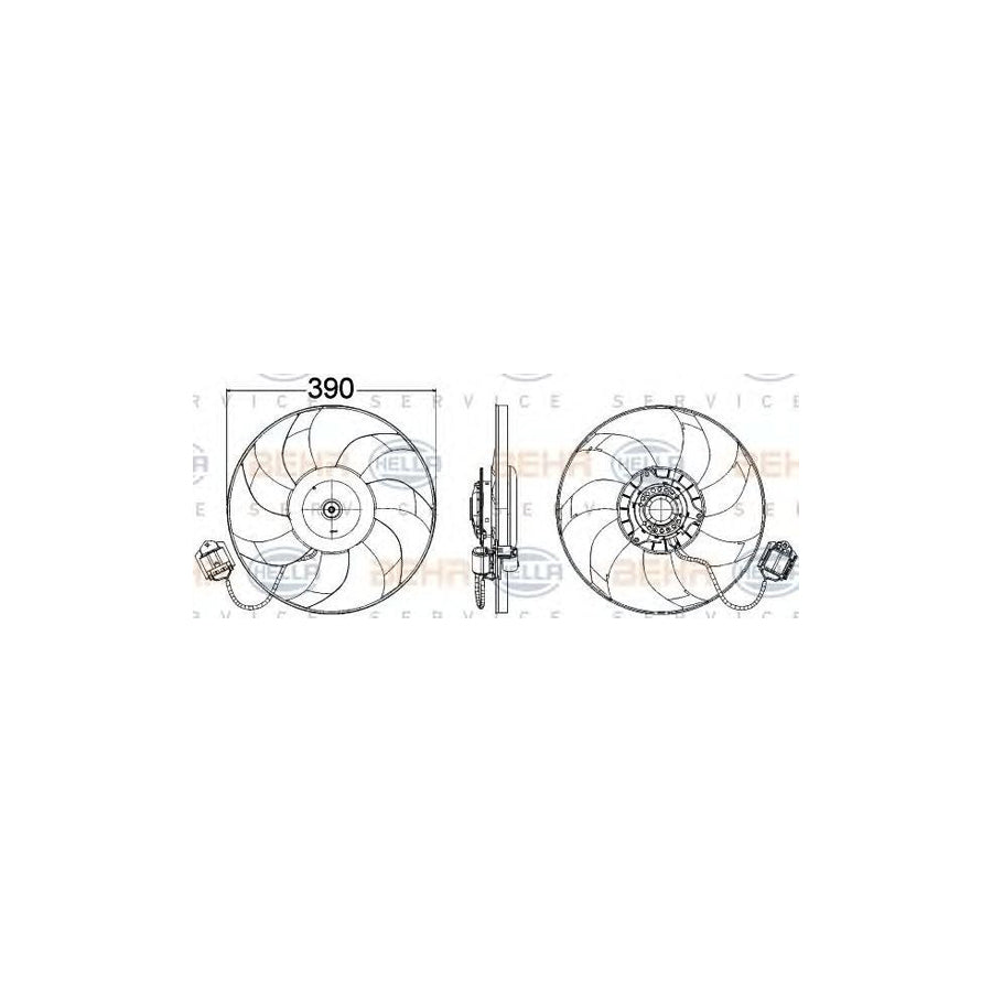 Hella 8EW 351 104-461 Fan, Radiator
