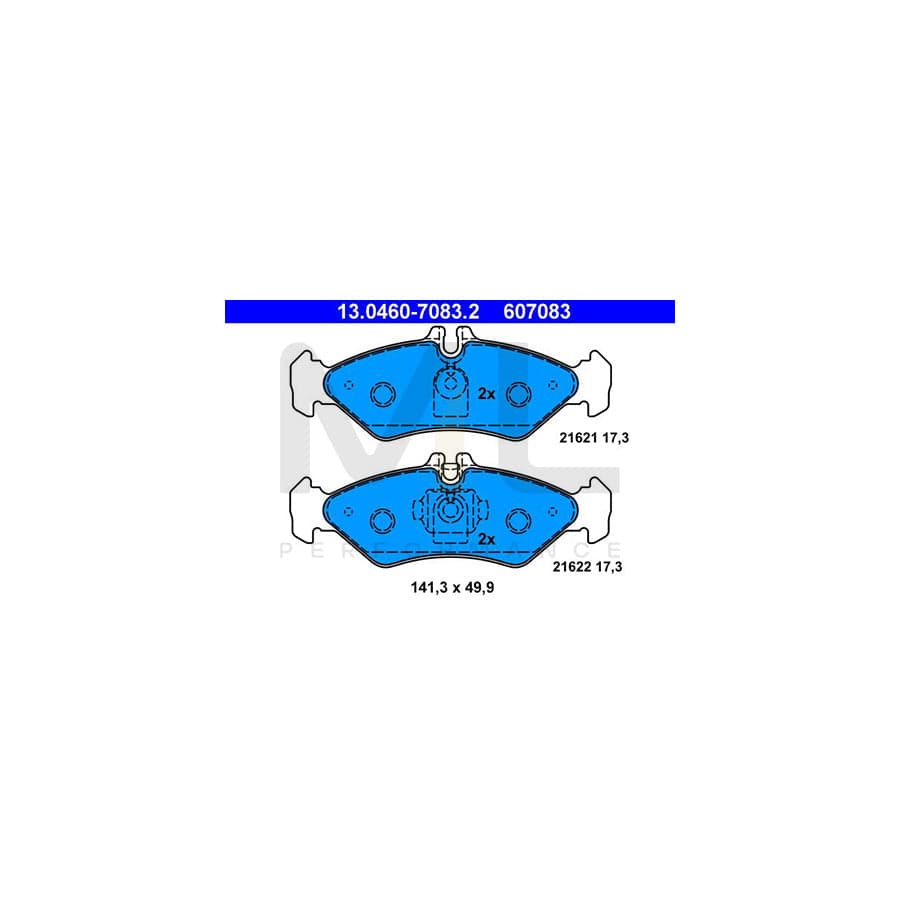 ATE 13.0460-7083.2 Brake pad set excl. wear warning contact, prepared for wear indicator
