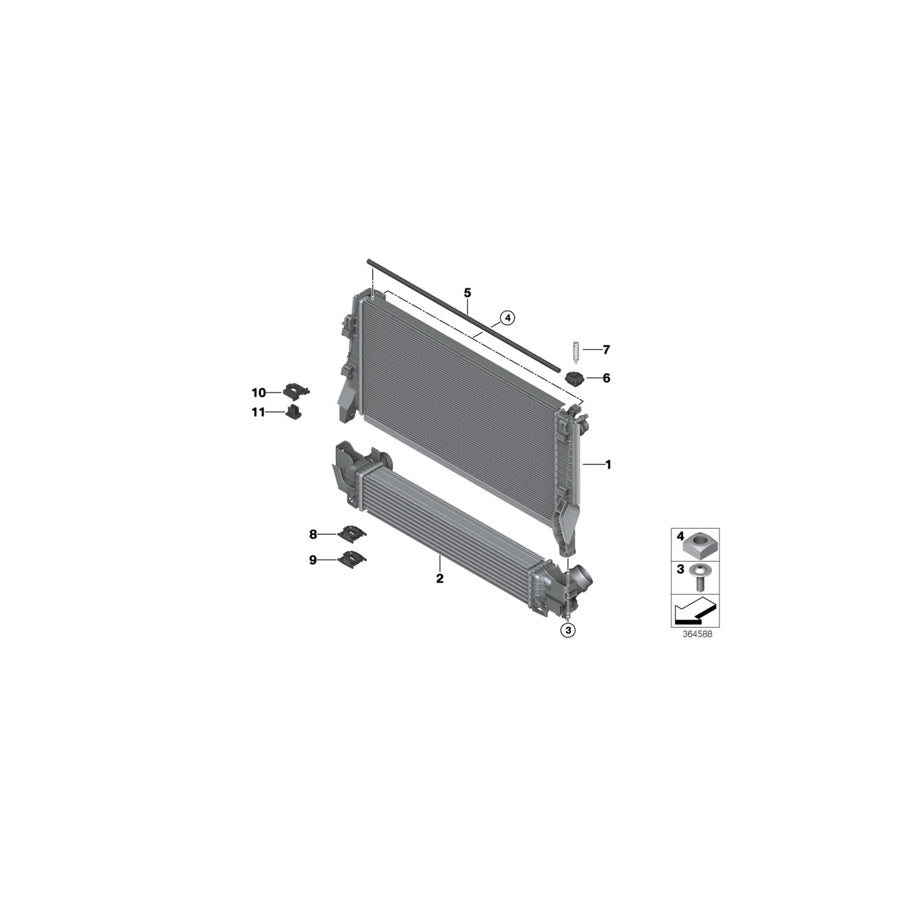 Genuine BMW Mini 17117617640 F55 F56 Radiator (Inc. Cooper) | ML Performance US Car Parts