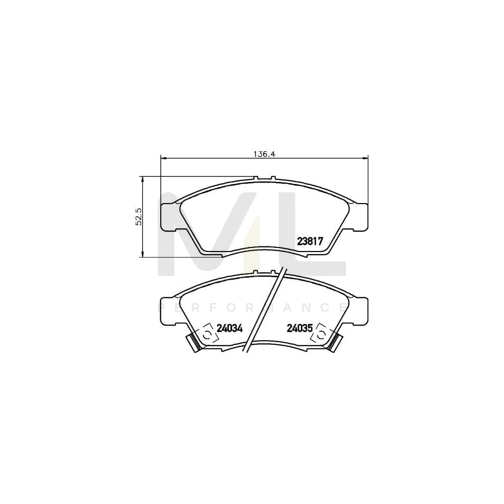 Hella 8DB 355 011-081 Brake Pad Set For Suzuki Liana With Acoustic Wear Warning
