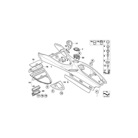 Genuine BMW 51168046085 E63 E64 Cover, Gear Selecting Lever Smg PERLGLANZ (Inc. M6) | ML Performance US Car Parts