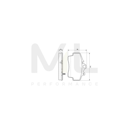 Bosch 0986424615 Brake Pad Set Front Axle, Rear Axle BP344 | ML Performance Car Parts