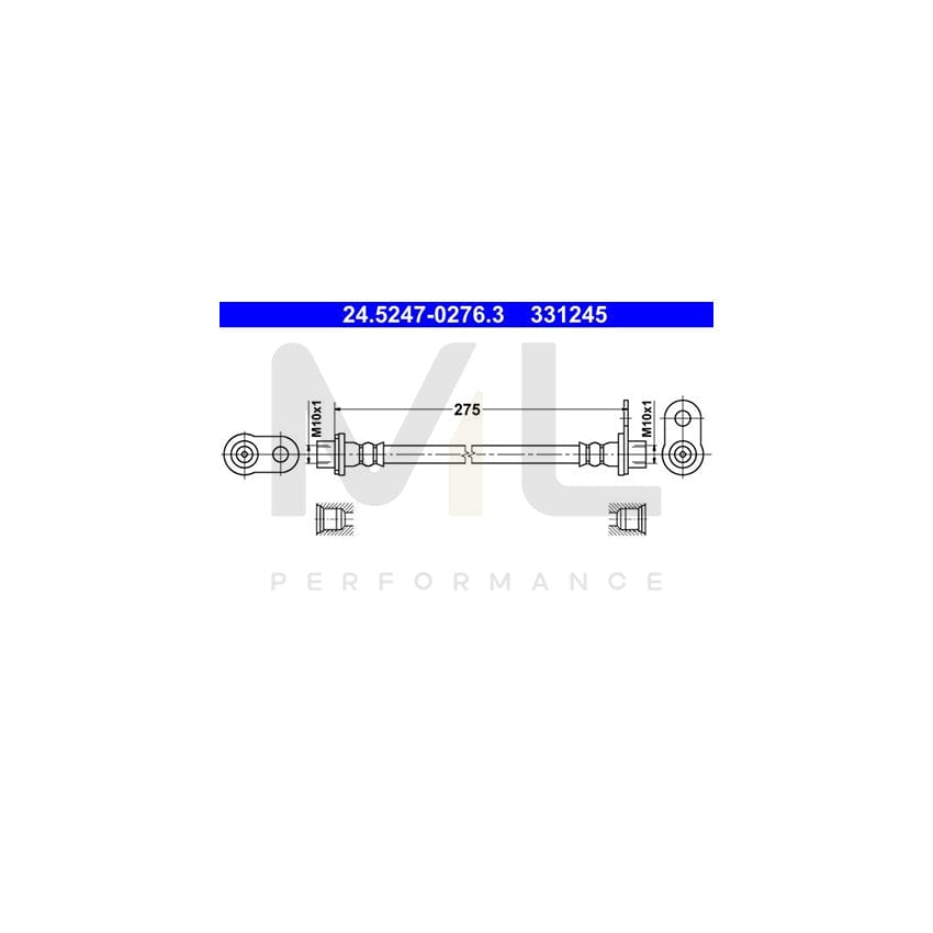 ATE 24.5247-0276.3 Brake Hose 275mm, M10x1