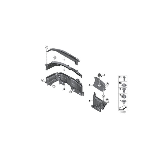 Genuine BMW Mini 51717290814 F39 F55 F56 Bulkhead Lower Section (Inc. 214d, 225iX & 118i) | ML Performance US Car Parts
