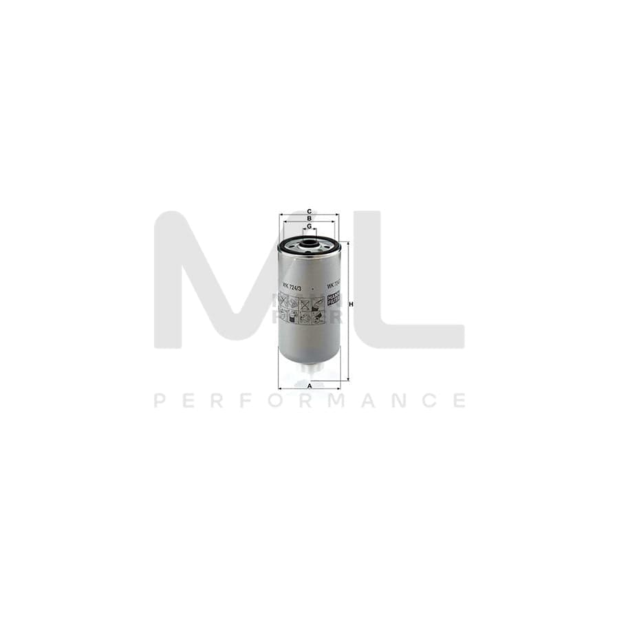 MANN-FILTER WK 724/3 Fuel filter Spin-on Filter