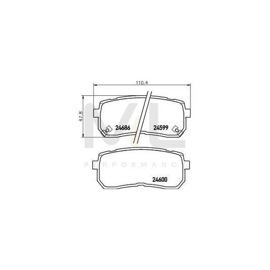 Hella 8DB 355 013-551 Brake Pad Set With Acoustic Wear Warning, With Accessories