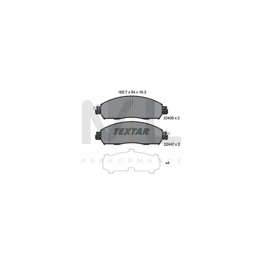 TEXTAR 2243901 Brake pad set incl. wear warning contact, with accessories | ML Performance Car Parts