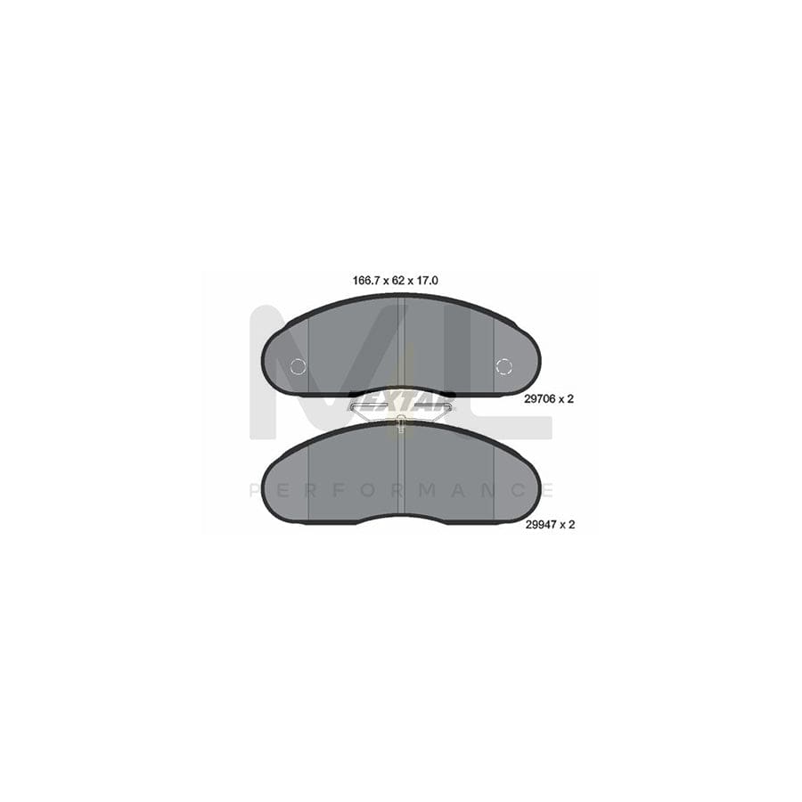 TEXTAR 2970602 Brake pad set not prepared for wear indicator | ML Performance Car Parts