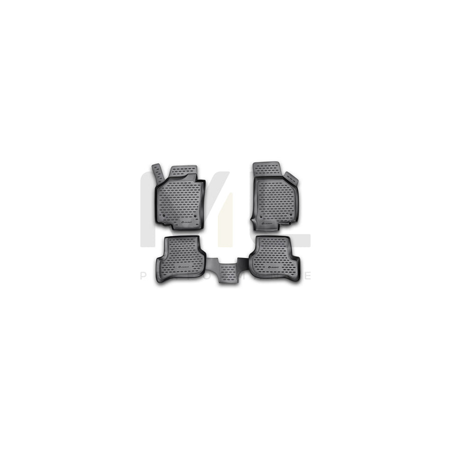 RIDEX Tailored 215A0030 Floor mat set Elastomer, Front and Rear, Quantity: 4, Black