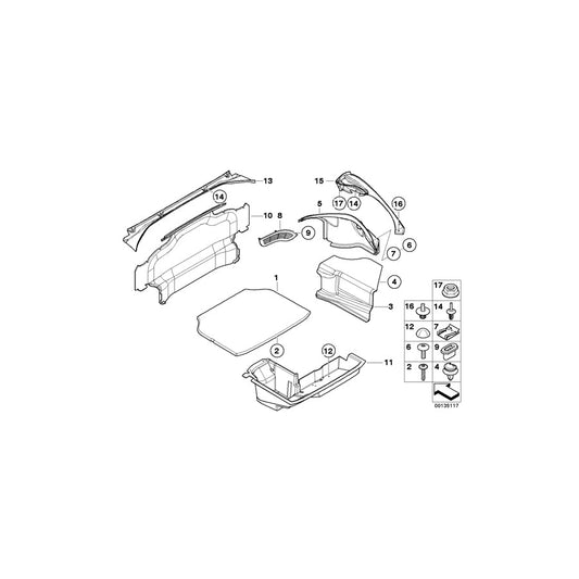 Genuine BMW 51478244976 E52 Trim Panel, Trunk, Bottom, Right P1SW SCHWARZ (Inc. ALPINA V8 & Z8) | ML Performance US Car Parts