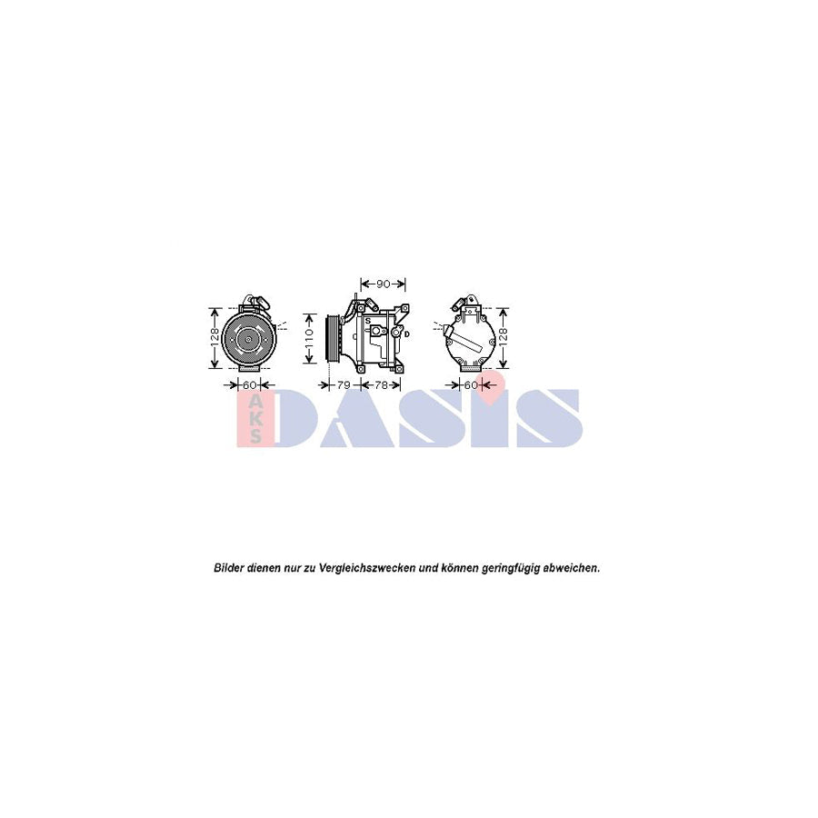 AKS Dasis 851093N Compressor, Air Conditioning for Toyota Yaris I Hatchback (P1)