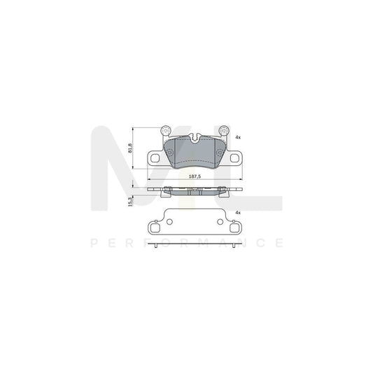 Bosch 0986424972 Brake Pad Set For Porsche Cayenne With Anti-Squeak Plate, With Mounting Manual BP2589 | ML Performance Car Parts