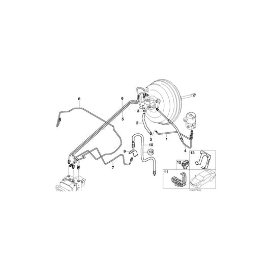 Genuine BMW 34536752038 E53 Pipeline With Pressure Hose (Inc. X5) | ML Performance US Car Parts