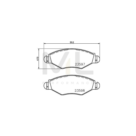 Hella 8DB 355 009-411 Brake Pad Set Not Prepared For Wear Indicator, With Brake Caliper Screws, With Accessories