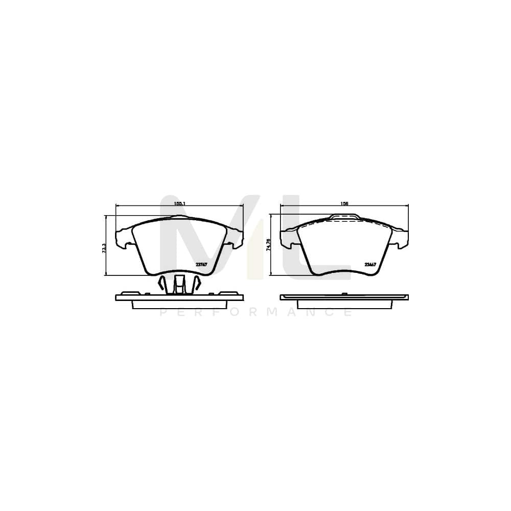 Hella 8DB 355 013-821 Brake Pad Set Not Prepared For Wear Indicator