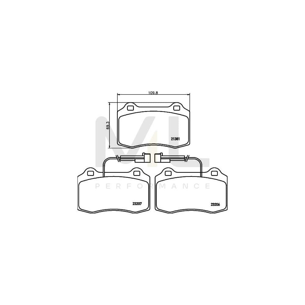 Hella 8DB 355 018-421 Brake Pad Set With Integrated Wear Warning Contact