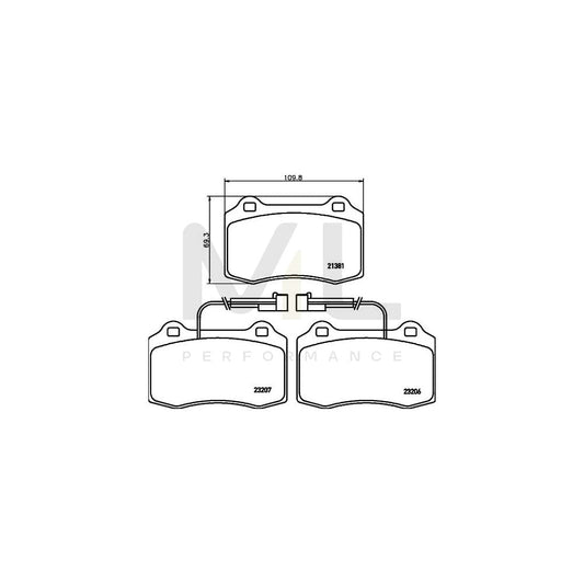 Hella 8DB 355 018-421 Brake Pad Set With Integrated Wear Warning Contact