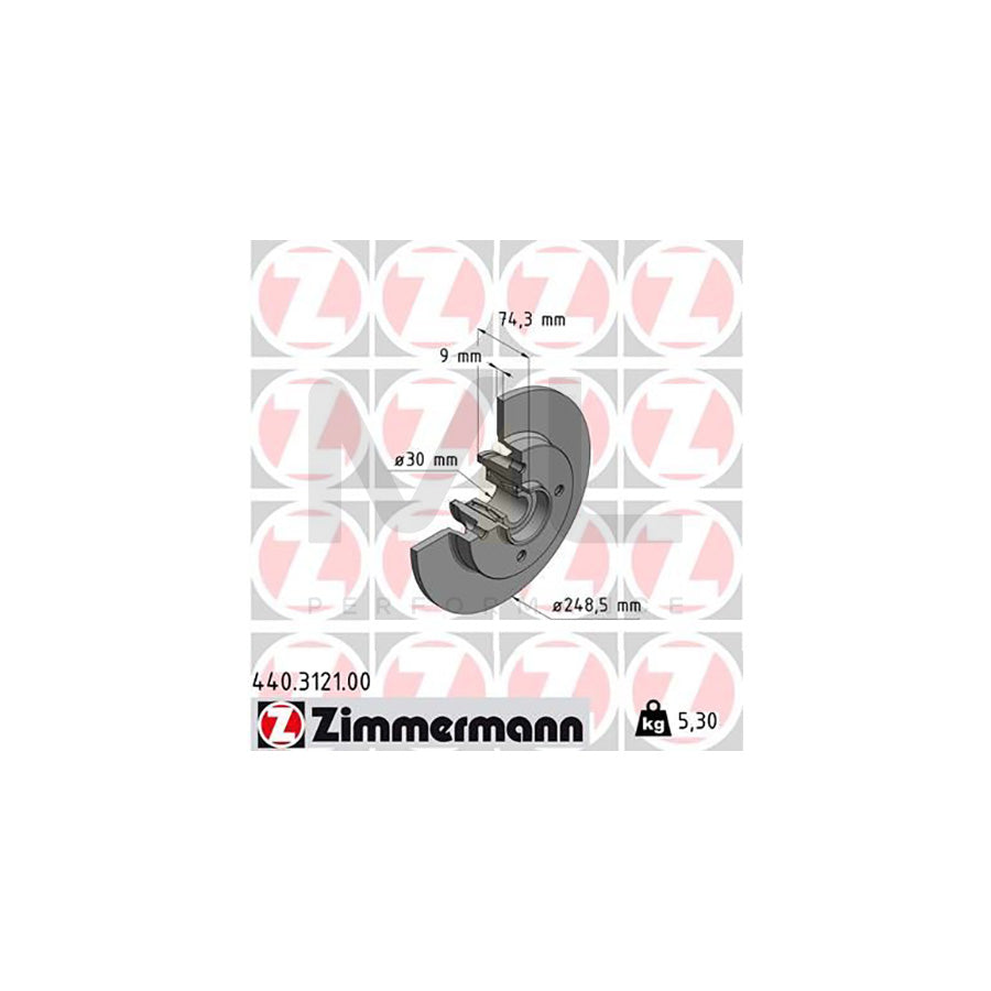 ZIMMERMANN 440.3121.00 Brake Disc Solid, with ABS sensor ring, with wheel bearing  - 1 piece
