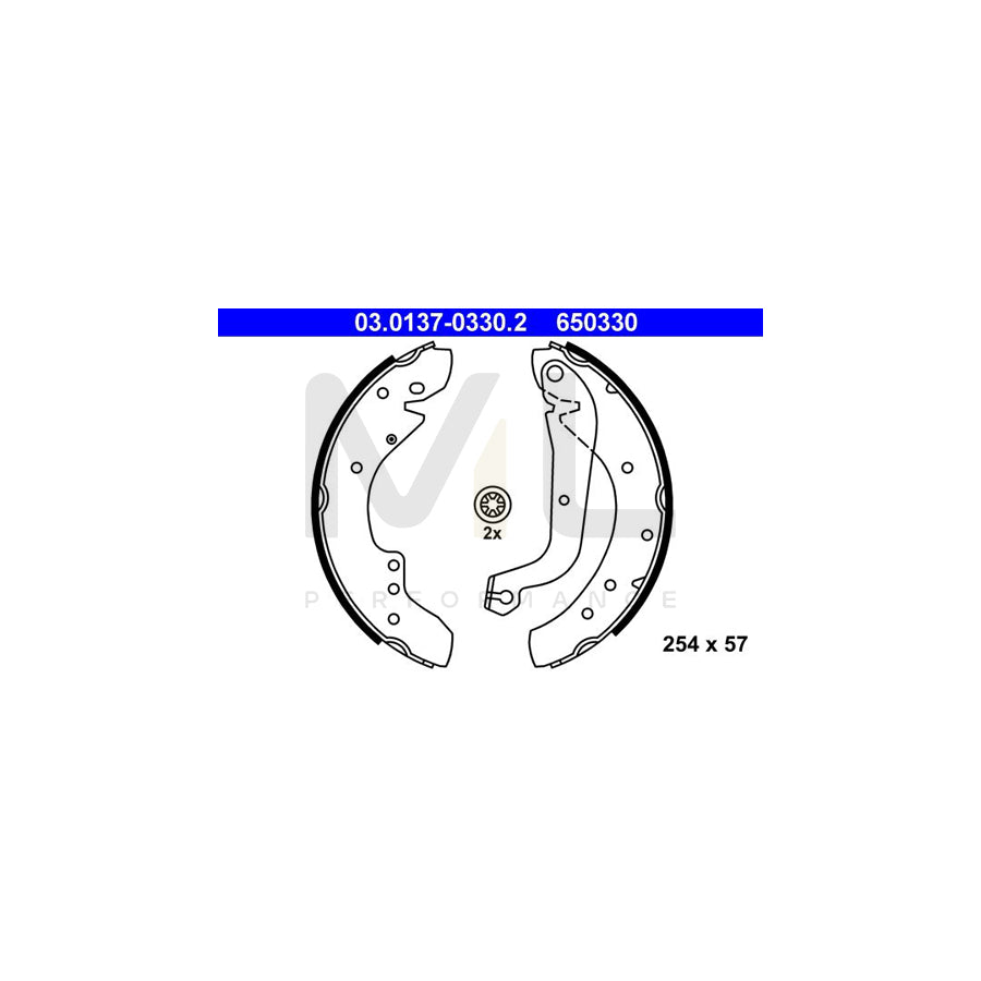 ATE 03.0137-0330.2 Brake Shoe Set with lever